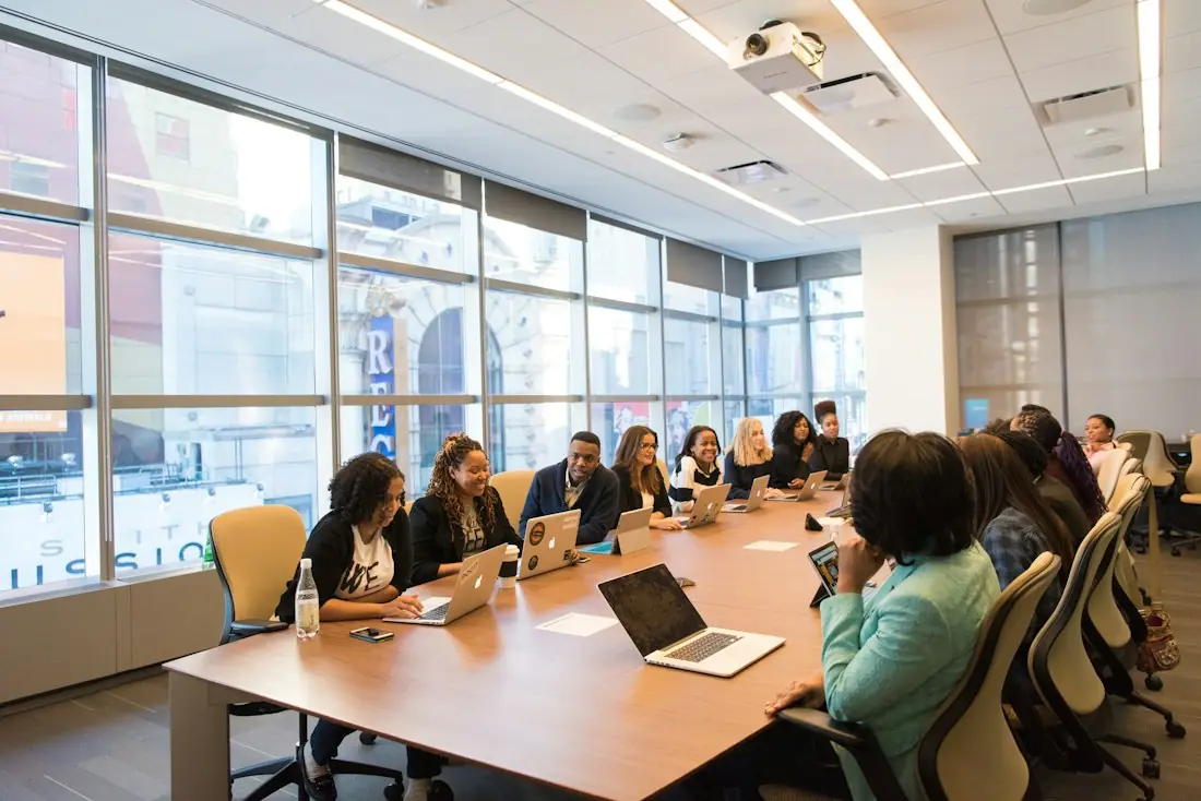 A team meeting around a boardroom table
